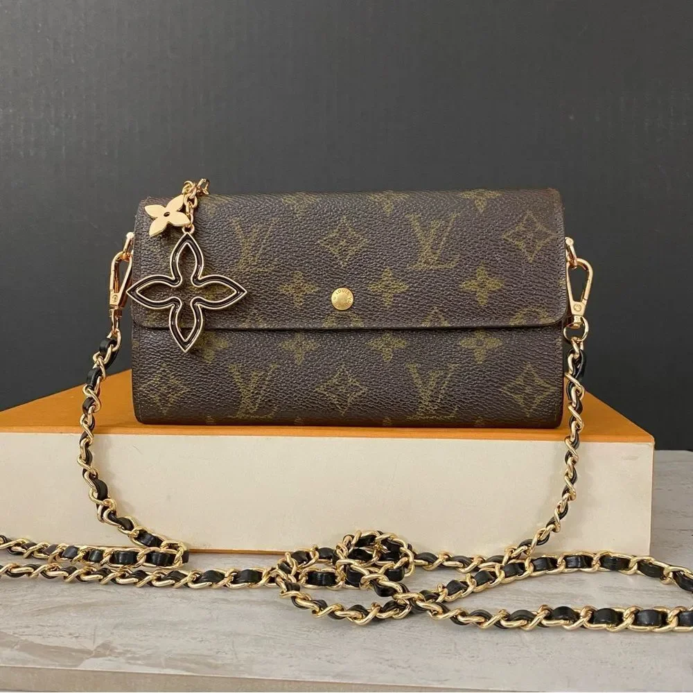 LOUIS VUITTON Monogram Sarah Wallet to Shoulder Bag 💼 W17 - Picture 2 of 14
